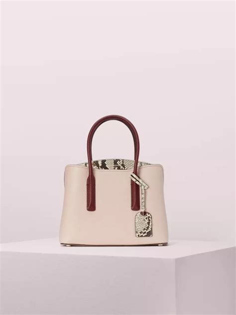 / Margaux Embossed Snake Medium Satchel .